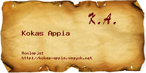 Kokas Appia névjegykártya